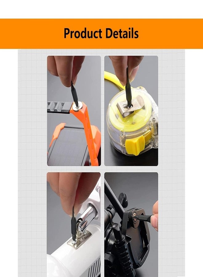 Alark طقم مفكات براغي ألارك مكون من قطعتين مع سلسلة مفاتيح - أداة مفك براغي صغيرة محمولة للرجال - للتخييم في الهواء الطلق - أداة إصلاح صغيرة متعددة الوظائف - حلقة مفاتيح - رأس فيليبس ورأس مسطح - أسود [7x1x1 سم] - Image 4